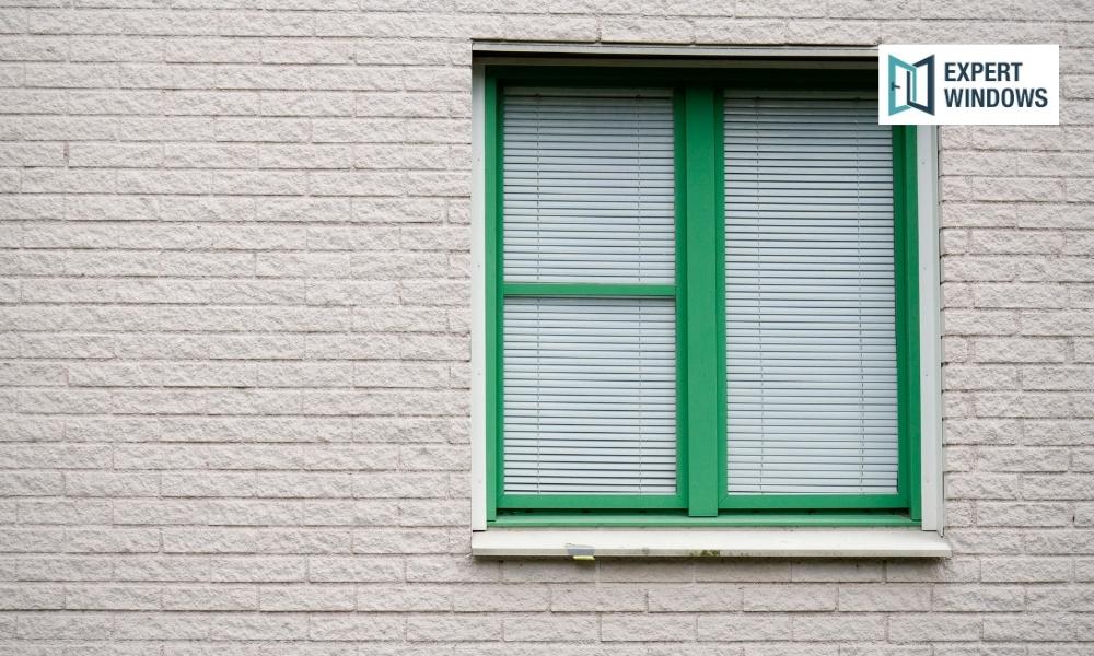 Newly installed green uPVC windows in Dublin home with double glazing