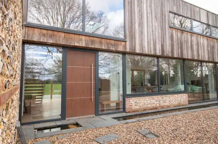 Front view of a home with new windows and aluclad door in Dublin