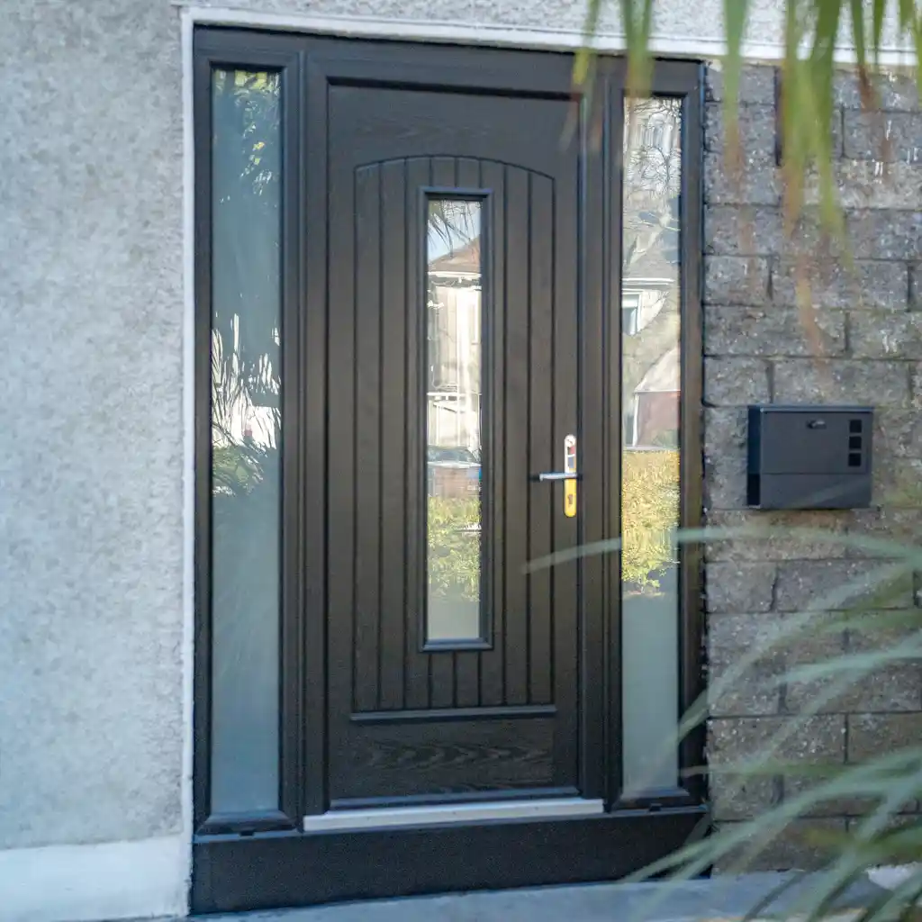 Newly installed black composite door in Wicklow by Expert windows team