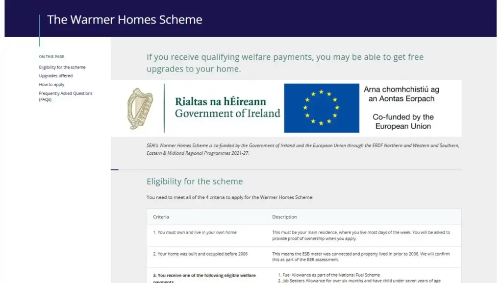 Warmer homes scheme